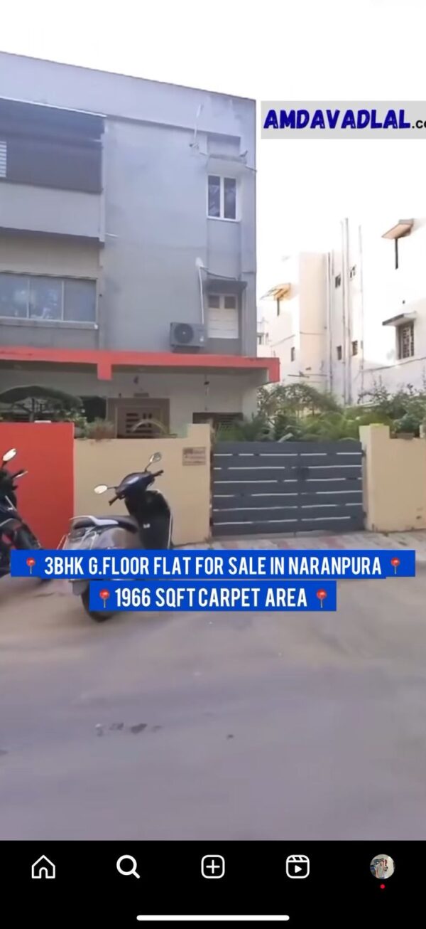 3bhk G.floor flat for sale in Ahmedabad, Naranpura pargati nagar