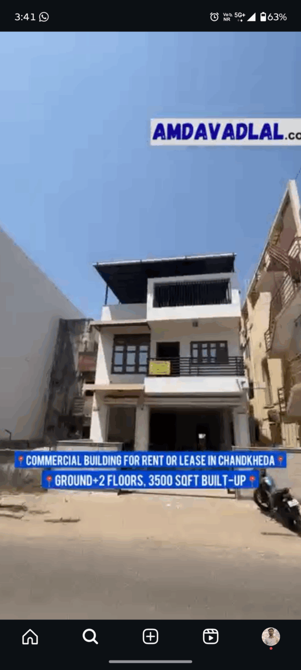 Commercial building for rent or lease in Ahmedabad Chandkheda Karnavati society