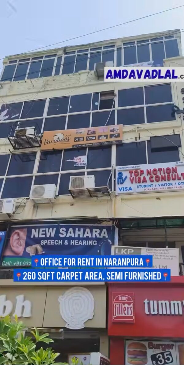 Semi furnished office for rent in ahmedabad naranpura kadakiya house
